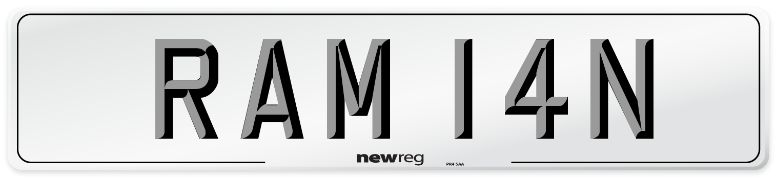 RAM 14N Number Plate from New Reg